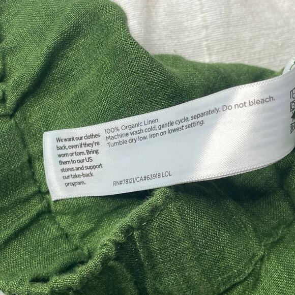 NWT Eileen Fisher Washed Organic Linen Delave Wide Leg Pant Green Sz 1X Women's - Picture 3 of 4